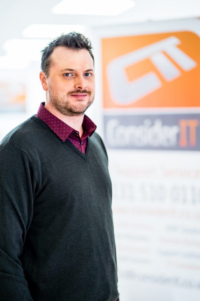 Stuart Gilbertson, founder and MD of Consider IT helped to create the sleek office for disaster recovery in Edinburgh